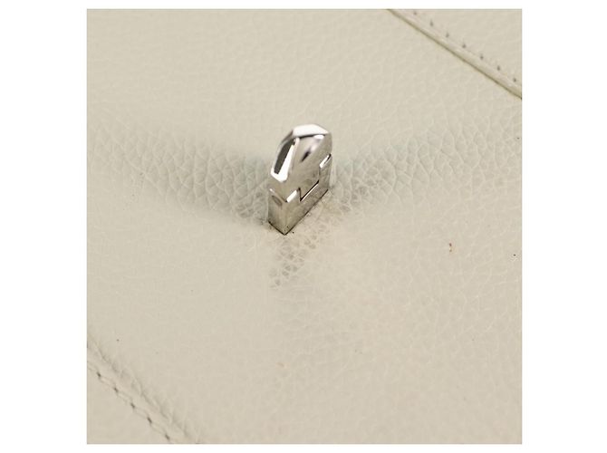 Borsa a mano in pelle Jimmy Choo Studs 2 in 1 Bianco Argento Auth 149491M - vista 23