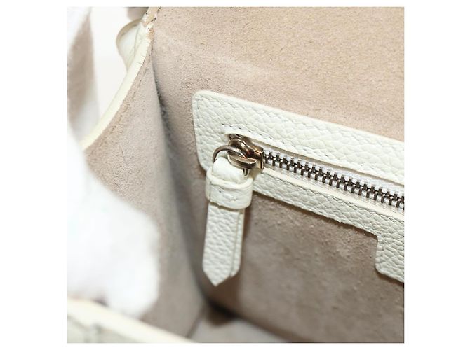 Borsa a mano in pelle Jimmy Choo Studs 2 in 1 Bianco Argento Auth 149491M - vista 27