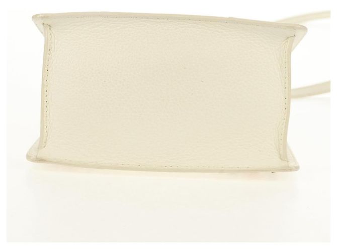 Borsa a mano in pelle Jimmy Choo Studs 2 in 1 Bianco Argento Auth 149491M - vista 5