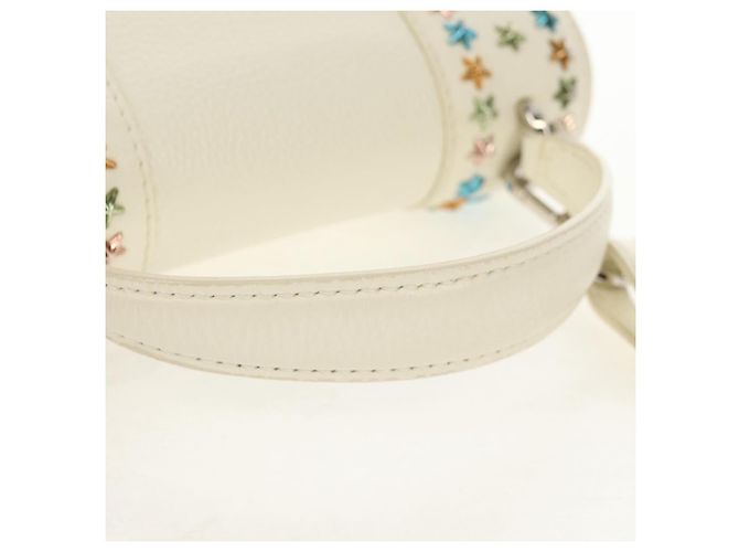 Borsa a mano in pelle Jimmy Choo Studs 2 in 1 Bianco Argento Auth 149491M - vista 7