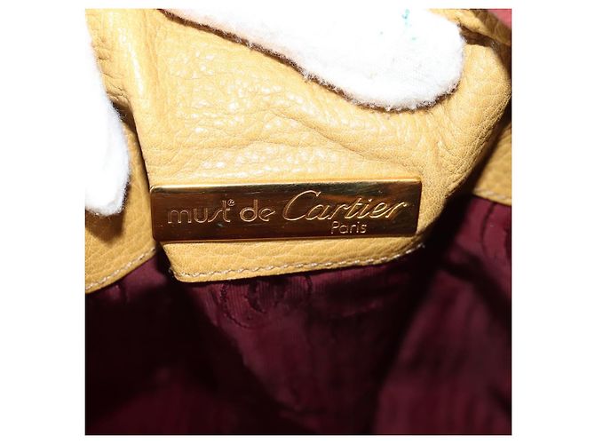 Cartier Borsa a spalla in pelle beige Auth 151907 - vista 21