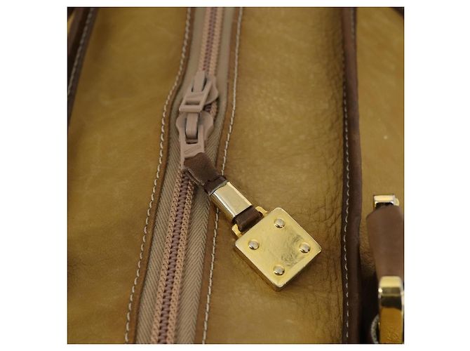 Borsa a mano LOEWE Anagram Amazonas in pelle Beige Gold Auth 151947 D'oro - vista 10