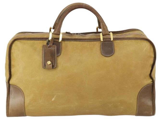 Borsa a mano LOEWE Anagram Amazonas in pelle Beige Gold Auth 151947 D'oro - vista 13