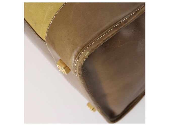 Borsa a mano LOEWE Anagram Amazonas in pelle Beige Gold Auth 151947 D'oro - vista 15