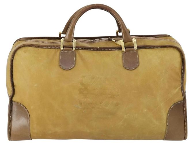 Borsa a mano LOEWE Anagram Amazonas in pelle Beige Gold Auth 151947 D'oro - vista 2