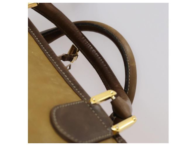 Borsa a mano LOEWE Anagram Amazonas in pelle Beige Gold Auth 151947 D'oro - vista 8