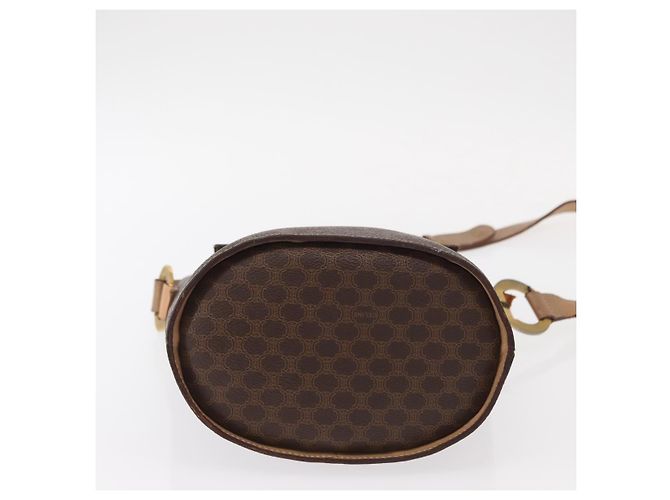 Céline Borsa a spalla circolare in tela Macadam CELINE in pelle PVC marrone oro Auth 153927 D'oro - vista 10