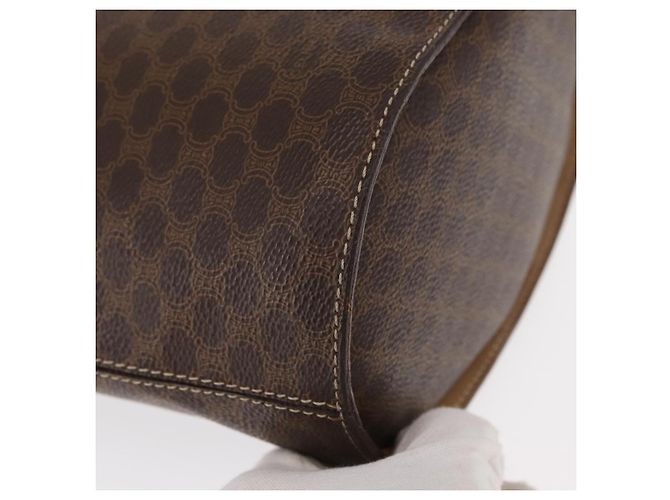 Céline Borsa a spalla circolare in tela Macadam CELINE in pelle PVC marrone oro Auth 153927 D'oro - vista 11