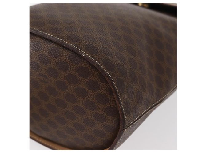 Céline Borsa a spalla circolare in tela Macadam CELINE in pelle PVC marrone oro Auth 153927 D'oro - vista 12