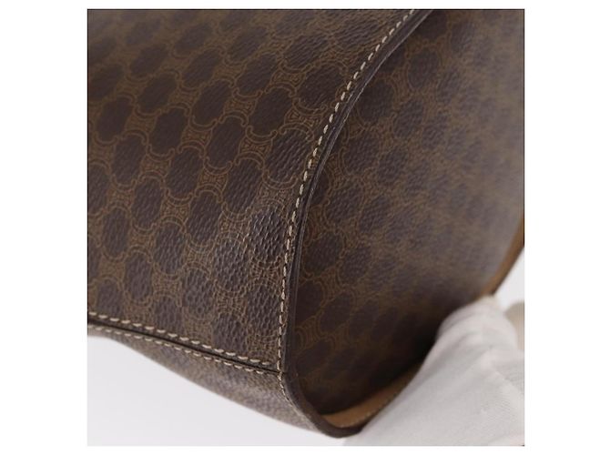 Céline Borsa a spalla circolare in tela Macadam CELINE in pelle PVC marrone oro Auth 153927 D'oro - vista 13