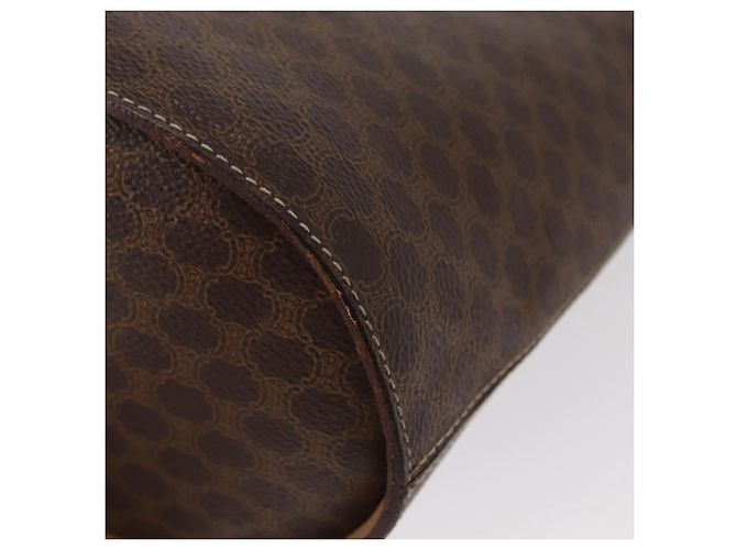 Céline Borsa a spalla circolare in tela Macadam CELINE in pelle PVC marrone oro Auth 153927 D'oro - vista 14