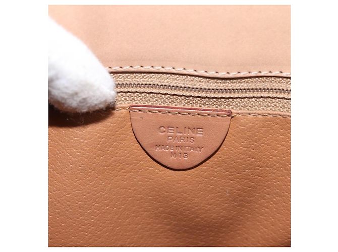 Céline Borsa a spalla circolare in tela Macadam CELINE in pelle PVC marrone oro Auth 153927 D'oro - vista 16