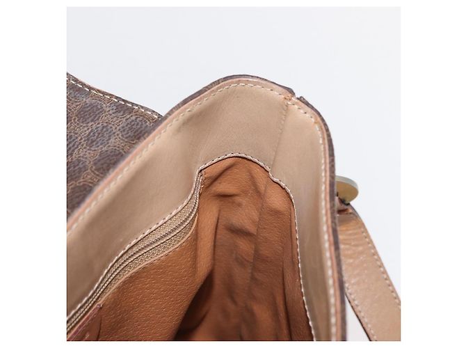 Céline Borsa a spalla circolare in tela Macadam CELINE in pelle PVC marrone oro Auth 153927 D'oro - vista 18