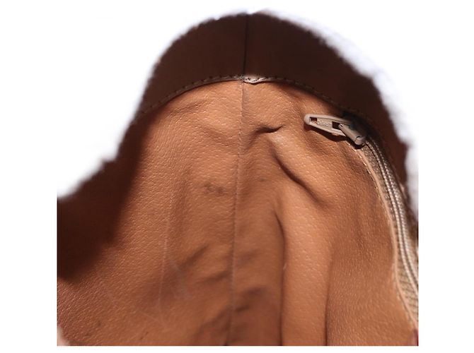 Céline Borsa a spalla circolare in tela Macadam CELINE in pelle PVC marrone oro Auth 153927 D'oro - vista 19