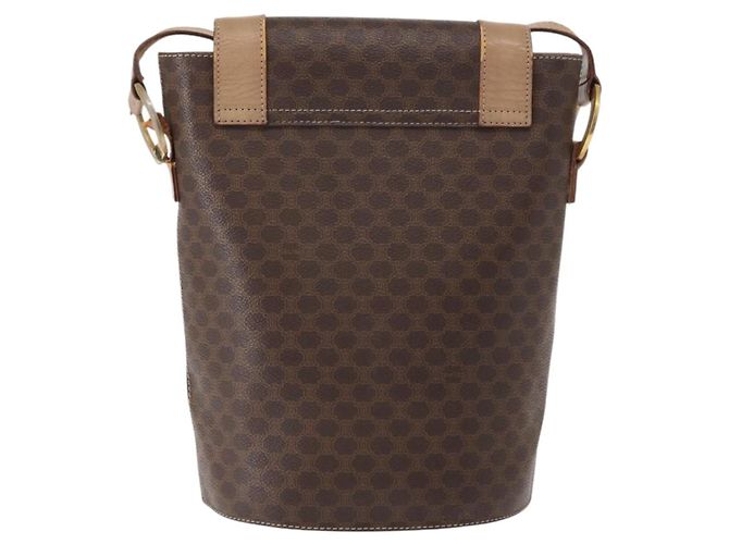 Céline Borsa a spalla circolare in tela Macadam CELINE in pelle PVC marrone oro Auth 153927 D'oro - vista 3