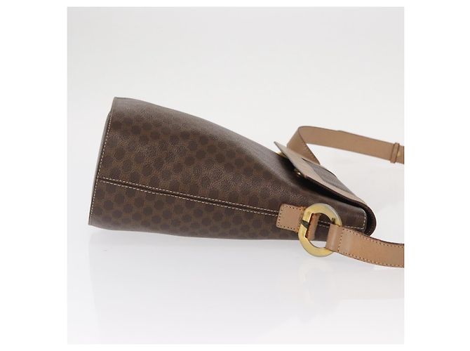 Céline Borsa a spalla circolare in tela Macadam CELINE in pelle PVC marrone oro Auth 153927 D'oro - vista 4