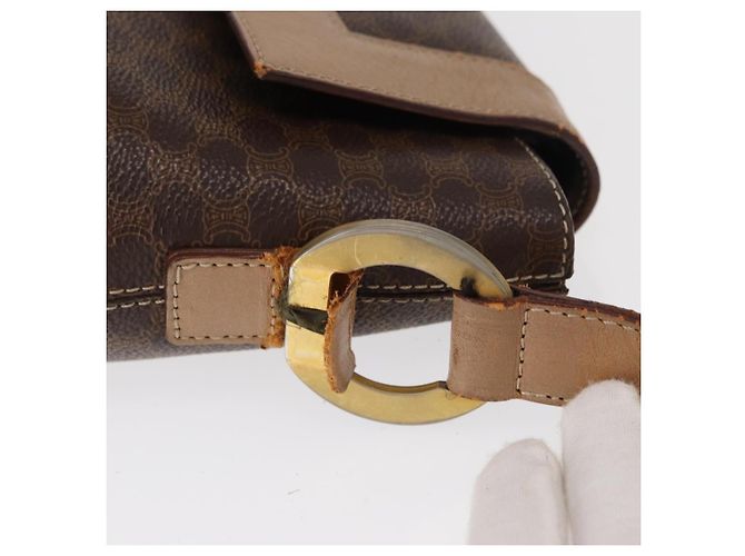 Céline Borsa a spalla circolare in tela Macadam CELINE in pelle PVC marrone oro Auth 153927 D'oro - vista 5