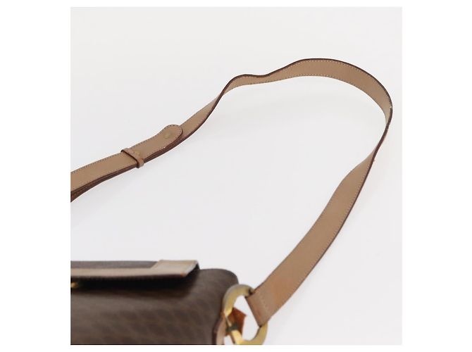 Céline Borsa a spalla circolare in tela Macadam CELINE in pelle PVC marrone oro Auth 153927 D'oro - vista 9