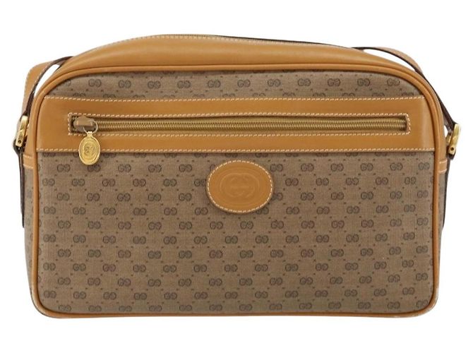 Gucci Borsa a Spalla Micro GG Supreme PVC Beige Oro 001 113 0942 Auth ep12096 D'oro - vista 2