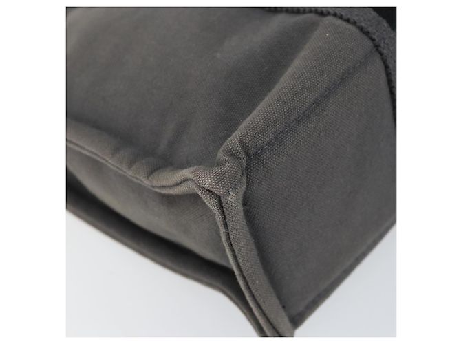 Hermès HERMES Fourre ToutPM Bolsa de Mano de Lona Gris Plata Auth 154596 Castaño - vista 11