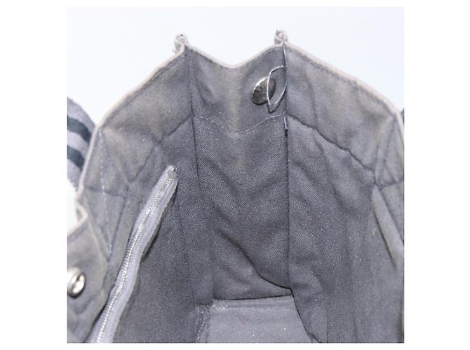 Hermès HERMES Fourre ToutPM Bolsa de Mano de Lona Gris Plata Auth 154596 Castaño - vista 16