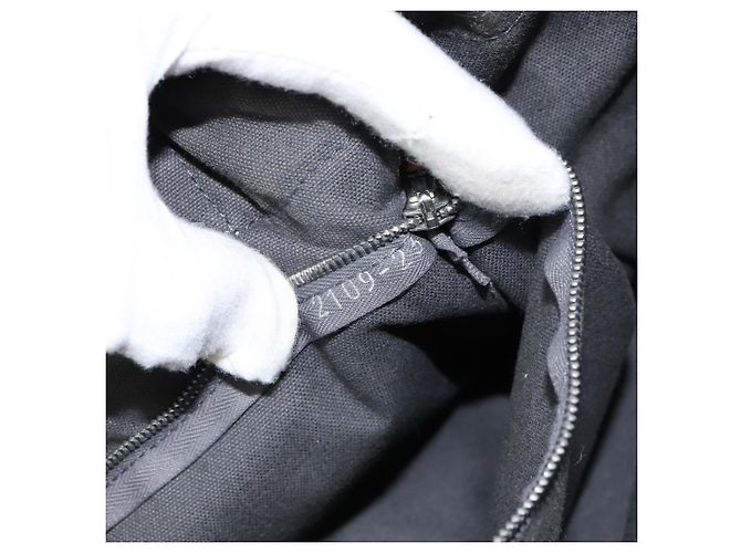 Hermès HERMES Fourre ToutPM Bolsa de Mano de Lona Gris Plata Auth 154596 Castaño - vista 20