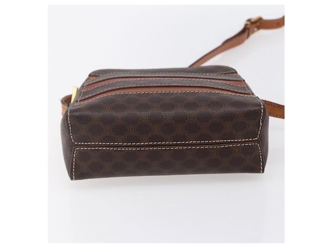 Céline CELINE Macadam Canvas Schultertasche aus PVC-Leder in Braun und Gold Auth ar13775 Golden - Ansicht 9