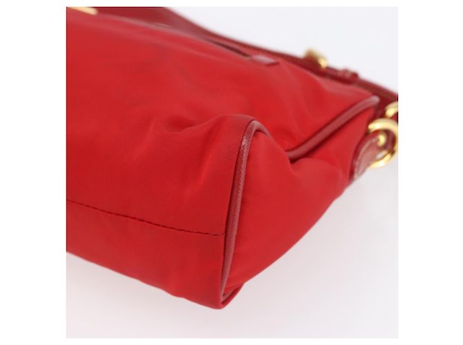 PRADA Borsa a Spalla in Nylon Rossa Oro Auth 154700V Rosso D'oro - vista 12