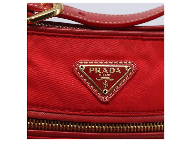 PRADA Borsa a Spalla in Nylon Rossa Oro Auth 154700V Rosso D'oro - vista 14