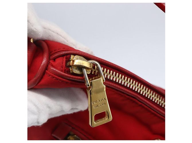 PRADA Borsa a Spalla in Nylon Rossa Oro Auth 154700V Rosso D'oro - vista 15