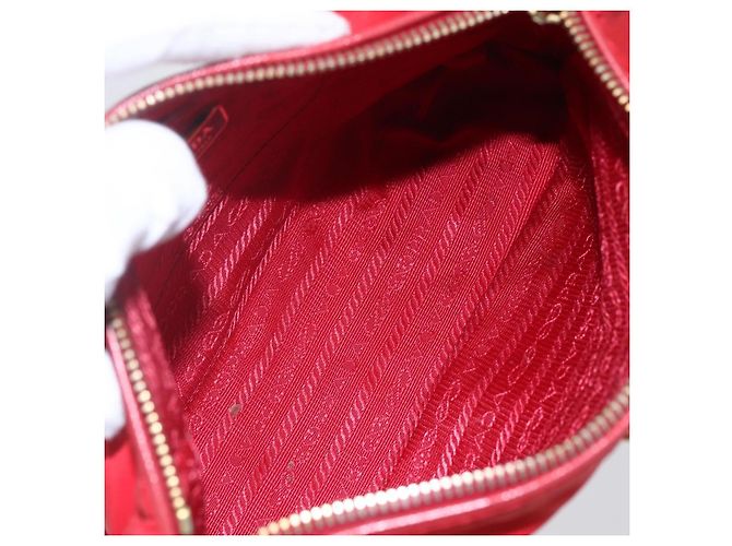 PRADA Borsa a Spalla in Nylon Rossa Oro Auth 154700V Rosso D'oro - vista 17