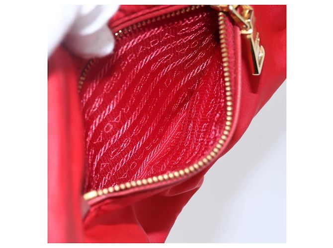 PRADA Borsa a Spalla in Nylon Rossa Oro Auth 154700V Rosso D'oro - vista 22