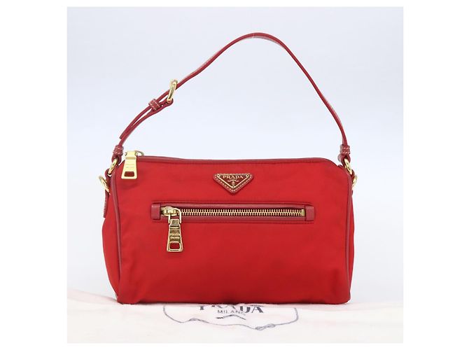 PRADA Borsa a Spalla in Nylon Rossa Oro Auth 154700V Rosso D'oro - vista 25