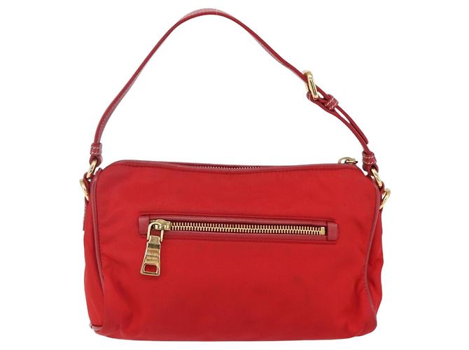 PRADA Borsa a Spalla in Nylon Rossa Oro Auth 154700V Rosso D'oro - vista 3