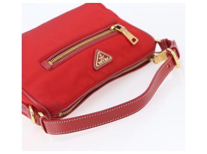 PRADA Borsa a Spalla in Nylon Rossa Oro Auth 154700V Rosso D'oro - vista 7