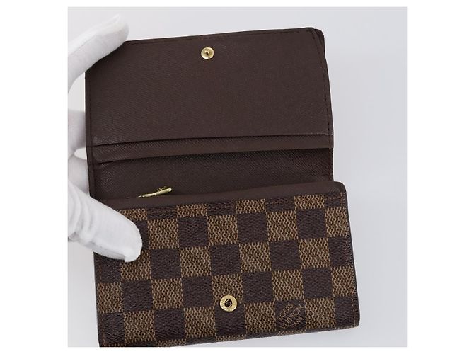Portafoglio LOUIS VUITTON Monogram Damier Ebene 3 pezzi LV Auth bs31237 Monogramma - vista 15