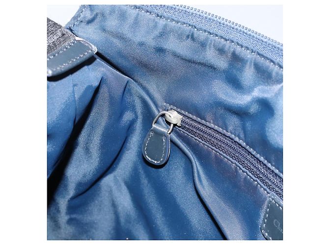 Borsa a spalla in tela Trotter Christian Dior blu navy argento Auth ar13815 - vista 19