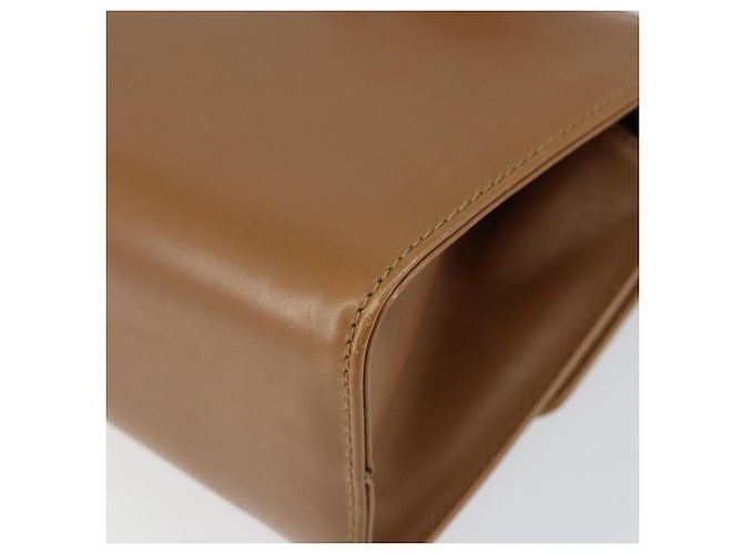 Borsa a Spalla Gancini in Pelle Marrone Oro Salvatore Ferragamo Auth gh1300 - vista 12