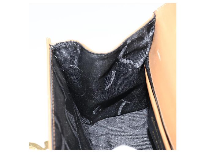 Borsa a Spalla Gancini in Pelle Marrone Oro Salvatore Ferragamo Auth gh1300 - vista 19