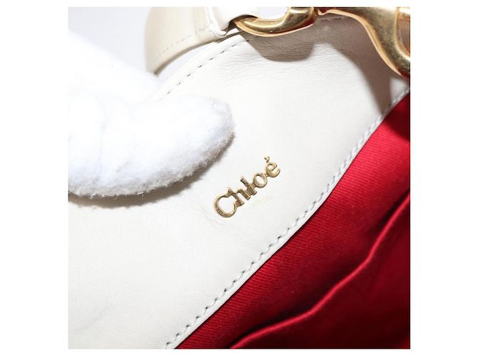 Chloé Borsa Tote Eden in pelle bianca e oro Auth th6490 Bianco D'oro - vista 15