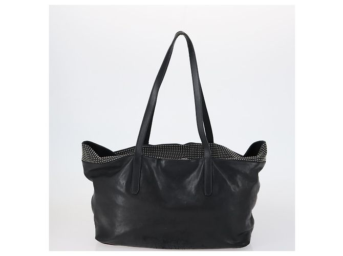 Borsa a Spalla in Pelle Jimmy Choo 2 Set Nero Argento Auth BA7835 - vista 2