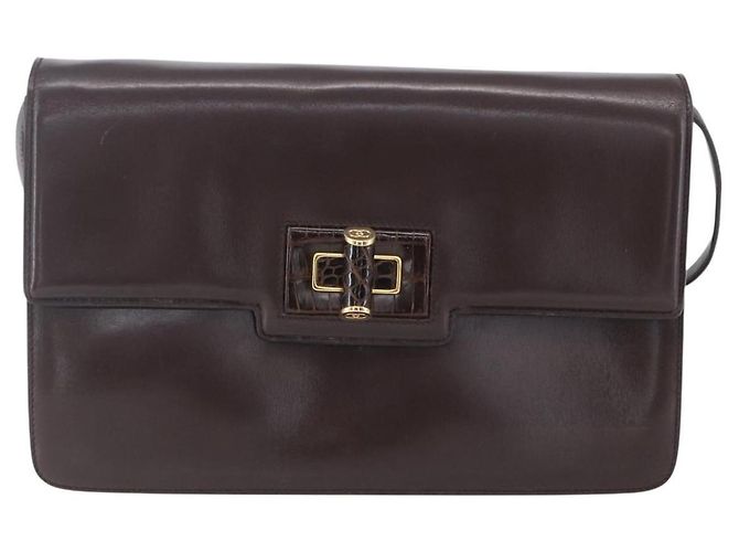 Borsa a Spalla in Pelle Marrone Oro GUCCI 004 46 0087 Auth ka263 D'oro - vista 2