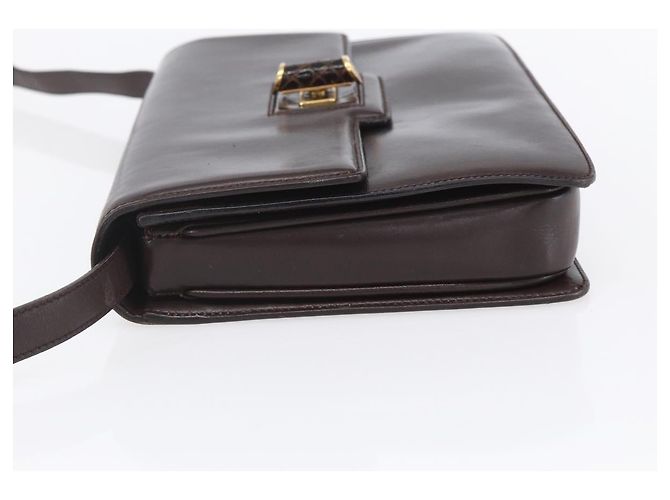 Borsa a Spalla in Pelle Marrone Oro GUCCI 004 46 0087 Auth ka263 D'oro - vista 4