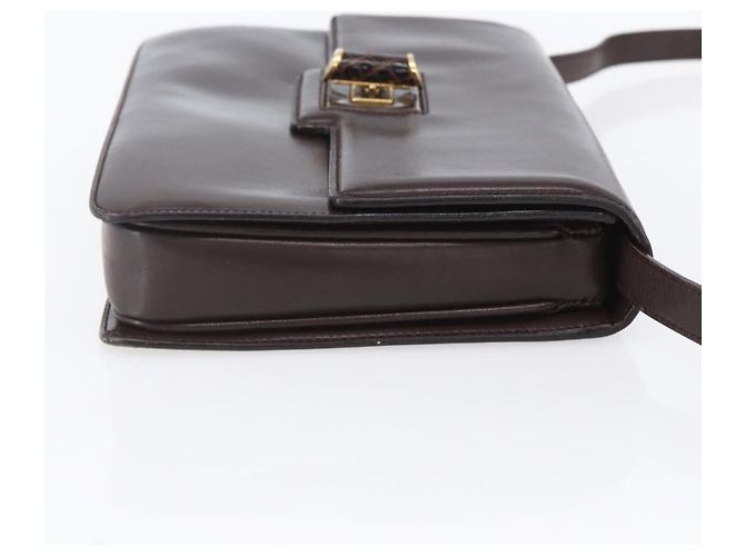 Borsa a Spalla in Pelle Marrone Oro GUCCI 004 46 0087 Auth ka263 D'oro - vista 5