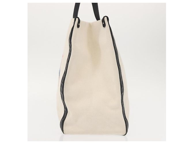 VALENTINO Borsa Tote Studs Canvas Bianca Argento Auth bs30222 Bianco - vista 3