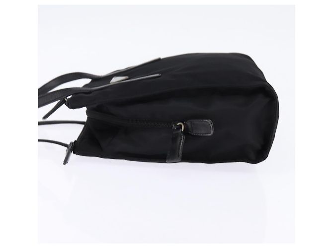 PRADA Borsa a mano in nylon pelle nera argento Auth SW1713 Nero - vista 3