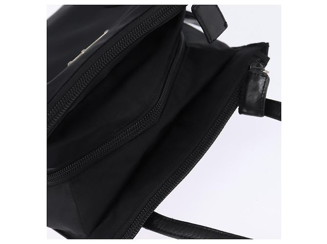 PRADA Borsa a mano in nylon pelle nera argento Auth SW1713 Nero - vista 6