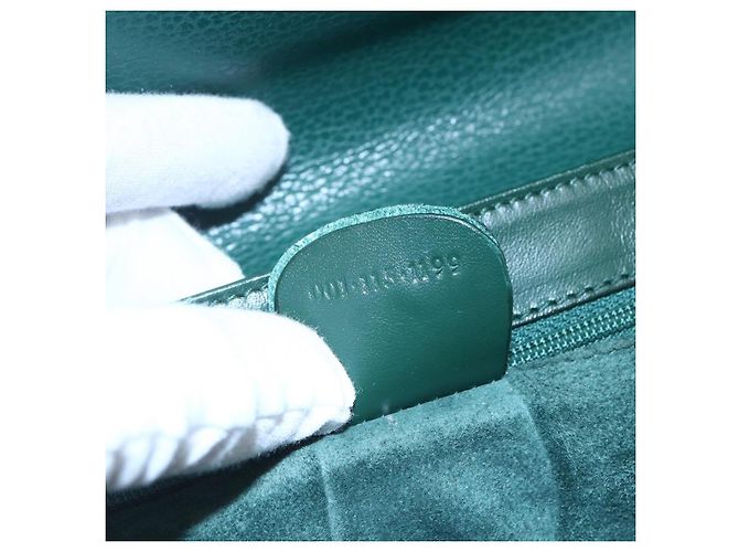 Borsa a Spalla in Pelle Gucci Verde Oro 001 115 1199 Auth 147490 - vista 12