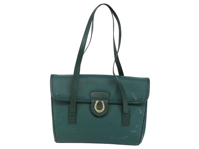 Borsa a Spalla in Pelle Gucci Verde Oro 001 115 1199 Auth 147490 - vista 13
