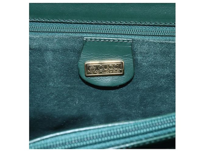 Borsa a Spalla in Pelle Gucci Verde Oro 001 115 1199 Auth 147490 - vista 18